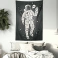 thumbnail image 3 of Outer Space Tapestry, Pop Art Astronaut Saluting with Speech Bubble Comet Adventure Traveler, Wall Hanging for Bedroom Living Room Dorm Decor, 40W X 60L Inches, Charcoal Grey Dust, by Ambesonne, 3 of 5