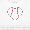 thumbnail image 4 of Inktastic Heart Shaped Baseball Girls Baby Dress, 4 of 5