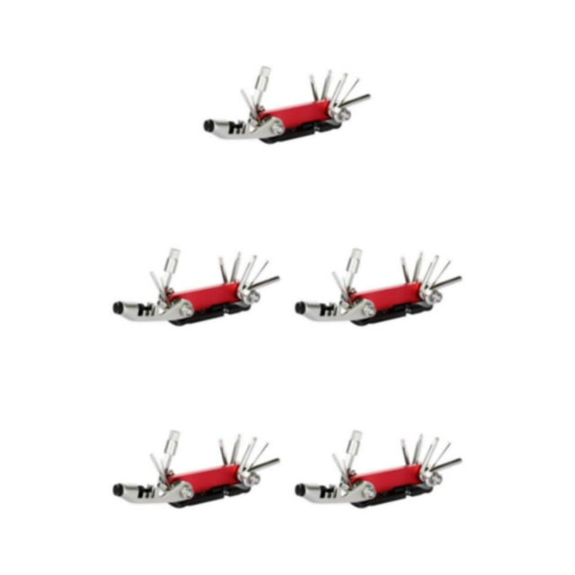 Transemion Outil de Réparation de Vélo 15 en 1 pour Mécanicien de Cyclisme avec Tournevis Extracteur de Rivets Chaîne Clé Légère Rouge 5 Pcs