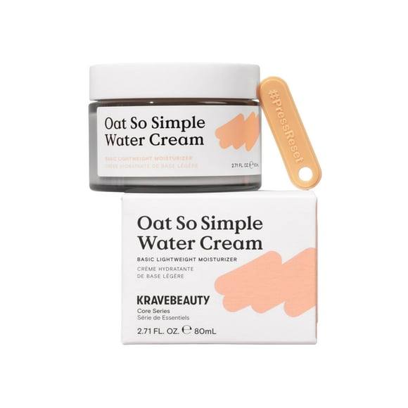 KraveBeauty Oat So Simple Water Cream, Enriched With Oat & Squalane To Soothe & Lock In Moisture, Everyday Moisturizer, For All Skin Types, Vegan & Cruelty Free, 2.7 fl oz