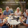 thumbnail image 3 of Round Outdoor Tablecloth with Umbrella Hole and Zipper, Texas Star Brown Tablecloth with Elastic Waterproof, Farmhouse Berry Wooden Vintage Patio Table Covers for 55" - 60" Picnic Pool Tables, 3 of 9