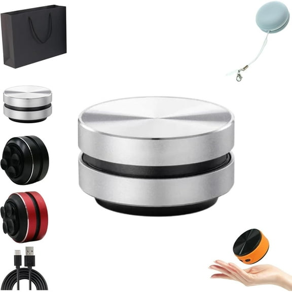 Bluetooth Mini Speaker Bone Conduction Portable WirelessSpeaker, Turn Any Surface into aSpeaker, Music Player with Suction Cup for Bath, Home, Outdoor, Travel(Silver)