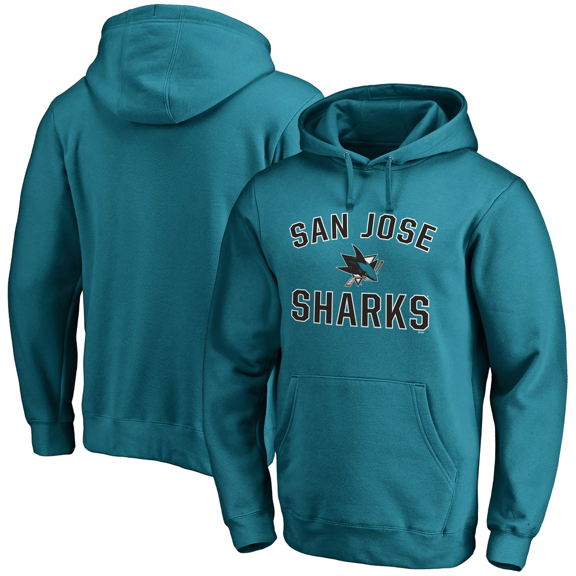 San Jose Sharks Fanatics Branded Team Victory Arch Pullover Hoodie