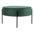 thumbnail image 4 of SAFAVIEH Lisbon Modern Glam Round Cocktail Ottoman, Malachite Green, 4 of 8