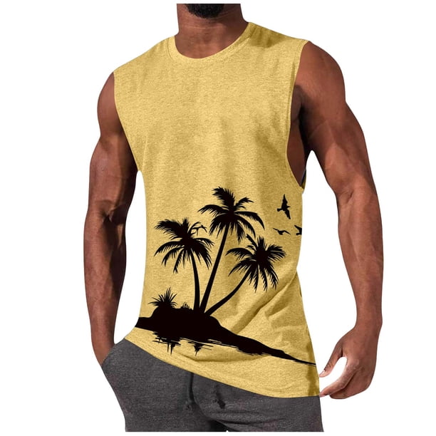 Hombres Casual Moda Impresión Suéter Cuello Redondo Deportes Tanque sin Mangas para Al Aire Libre Casual Diario