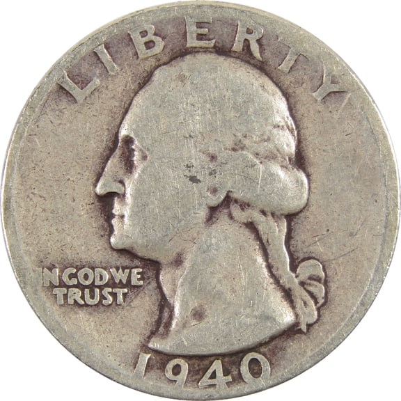 1940 Washington Quarter G Good Silver 25c Coin