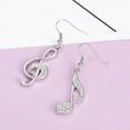 thumbnail image 4 of Music Notes Earrings Anti-Tarnish Silvertone Handset Crystal Stones J 202-Silver, 4 of 5