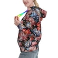 thumbnail image 2 of Lsque Rose Flowers Pattern Casual Women's Hoodie,Hooded Sweatshirt with Kangaroo Pocket,Pullover Hoodie with Eye-catching Drawstrings-XX-Large, 2 of 7
