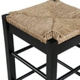 thumbnail image 4 of Chris 24 Inch Counter Stool with Wood Frame, Handwoven Rush Seat, Black, 4 of 6