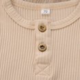 thumbnail image 3 of Newborn Baby Summer Sleeveless Romper Solid Color Ribbed Knit O Neck Jumpsuit, 3 of 6