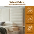thumbnail image 6 of King Upholstered Platform Bed with Two Large Storage Drwers, Strong Wooden Slats, Metal Support, Heavy Duty Mattress Foundation, No Box Spring Needed, Noise-Free, Easy Assembly,Cream, 6 of 10