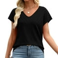thumbnail image 4 of Ronuti Blouses for Women V Neck Summer Tops Short Sleeve Womens Blouses Spring Business Casual Shirts Sweaters, 4 of 10