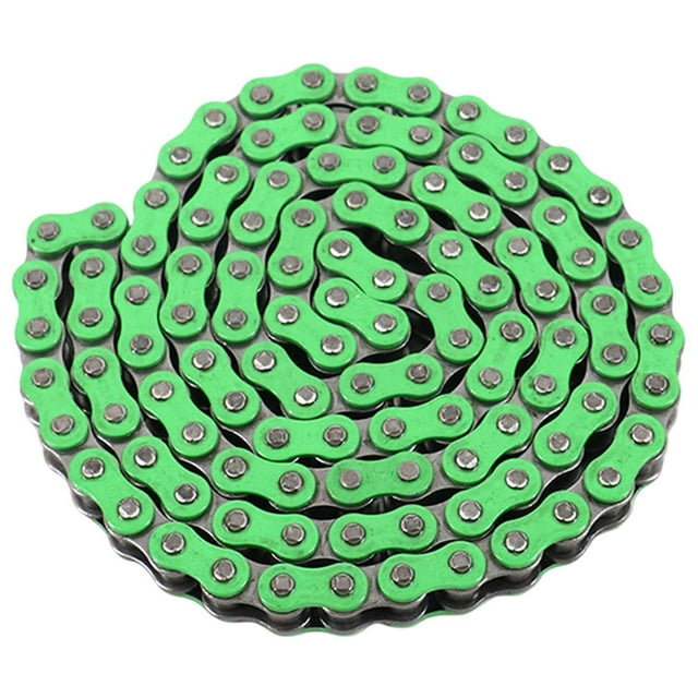Cadena de transmisión para motocicleta 428H, multiusos, repuestos para motocicletas. Verde