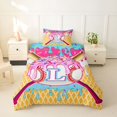 thumbnail image 2 of Erosebridal Ice Cream Baseball Print Twin Bedding For Kids,Boys Sport Theme Personalized Initial L Duvet Cover Set,Pink Reversible,2pcs,No Comforter, 2 of 5