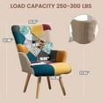 thumbnail image 2 of Living Room Accent Chair with High Backrest, Bedroom Plaid Bohemian Upholstered Armchair for Mid Century, Modern Cozy Chairs for Small Spaces, Colorful, 2 of 5