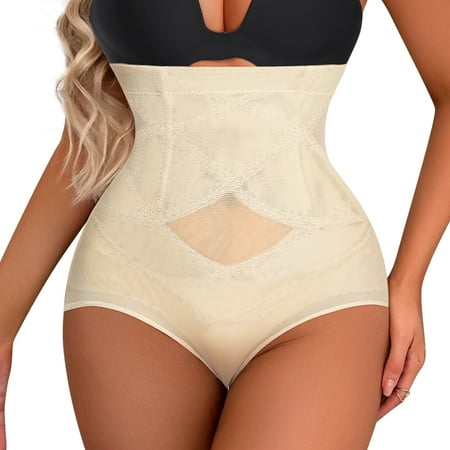 

CtriLady Butt Lifter Shapewear Panties for Women High-Waist Panties Waist Trainer Double Tummy Control Body Shaper Seamless Underwear(Beige Medium)
