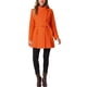 thumbnail image 2 of Abrigo largo de invierno con cinturón para mujer, clásico, de cuello alto, de manga larga, color naranja, 2 of 6