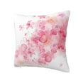thumbnail image 2 of YFYANG Square Decorative Throw Pillow Case (Without Pillow Insert), Pink Watercolor Flowers Bedroom Sofa Car Cushion Cover, 18"x18", 2 of 9