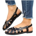 thumbnail image 4 of Viluyesy Womens Flat Sandals, Lightweight Comfort Elastic Strap Closed Toe Summer Casual Fashion Shoes Black US6.5, 4 of 9