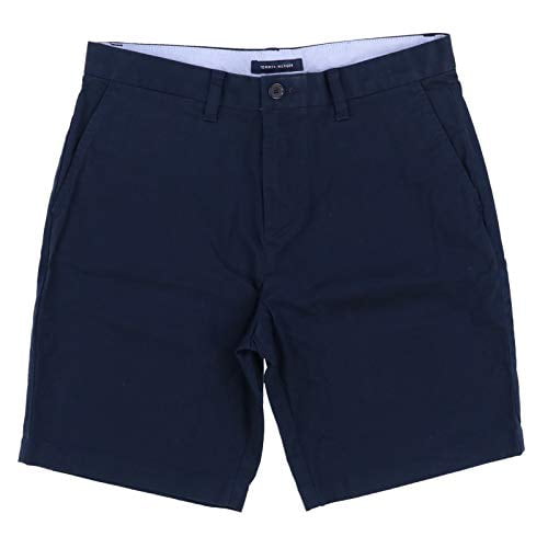 Tommy Hilfiger Mens Flat Front Shorts (30, Navy)