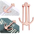 thumbnail image 1 of 2 Pieces Bookmarks Creative Bookmark Metal Page Holder for Students Teachers Graduation Gifts School Office Supplies (Rose Gold), 1 of 5