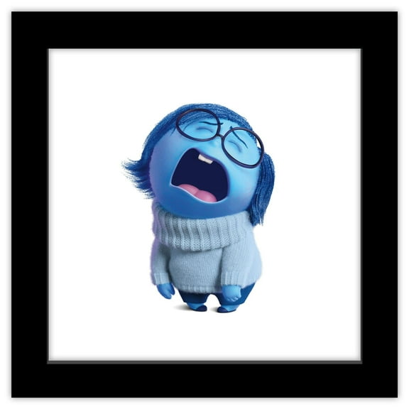 Gallery Pops Disney Inside Out 2 - Sadness Character Wall Art, Black Framed Version, 12" x 12"