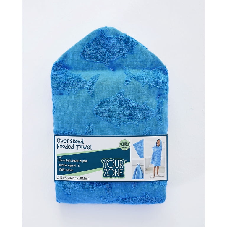Pendleton Kids Hooded Towel - Jacquard Print, Cotton Velour & Terry, 24x24 Inch Plus Hood, One Size
