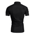 thumbnail image 3 of OIOLOYJM Mens Dress Shirt Regular Fit Stand Collar Stretch Short Sleeve Button Down Business Work Shirts Lightweight Breathable Foldable Outdoor Office Outfits Black XL, 3 of 4