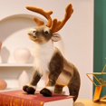 thumbnail image 1 of Juguete de peluche de Reno de simulación, muñeco de ciervo de Navidad, alce de Navidad, decoración de Feliz Navidad, regalo de fiesta de año nuevo para niños, 1 of 4