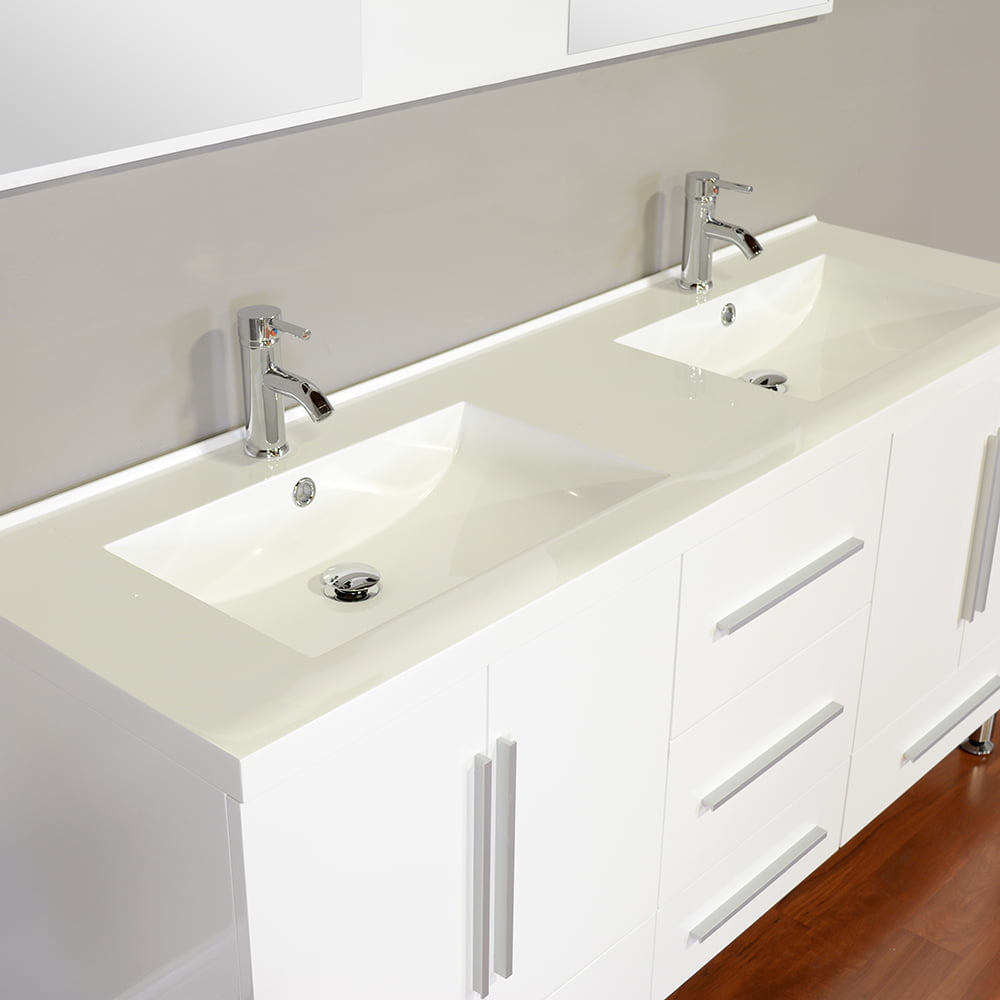 Double Modern Bathroom Vanity Set, Bathroom Vanity Double Sink 67 Inches