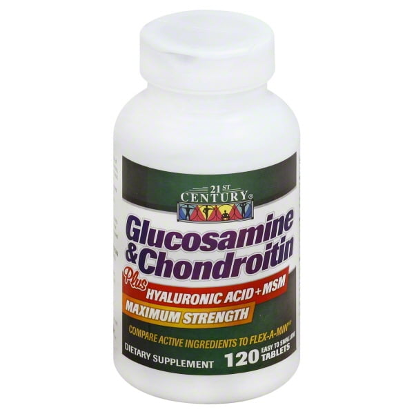 21st Century Glucosamine & Chondroitin Plus Hyaluronic Acid + MSM, 120 Ct