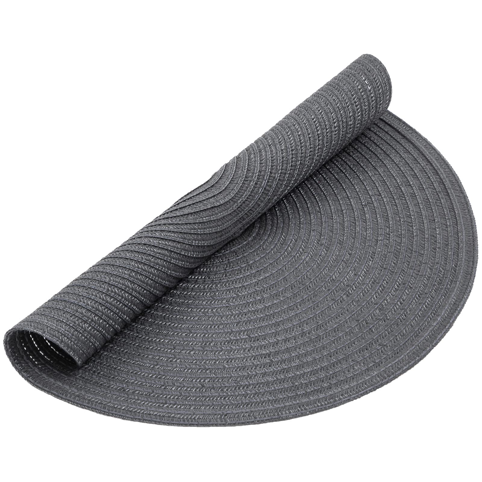 Round Placemats Set of 6 Woven Braided 15 inch Circle Placemat for Dining Tables Kitchen Table Mats Washable