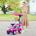thumbnail image 4 of Costway 3-in-1 Sliding Walker w/ Adjustable Canopy Horn Music & Light for Boys & Girls Pink, 4 of 11
