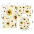 thumbnail image 3 of Yellow Small Flower Sunflower Pattern Bathroom Rugs Sets 3 Piece,Toilet Cover Set,Absorbent Non Slip Bathroom Mats Sets with U-Shaped Contour Rug Toilet Rug Set, 3 of 5