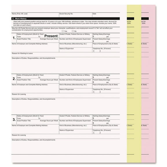 PM Company 59105 8.5 in. x 11 in. 3-Part Digital Carbonless Paper - White/Canary/Pink (2505/Carton)