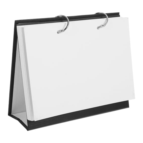 LOLIPPYY Black Memo Calendar Flip Calendar Paper with Blank Pages for Artists 1Pack