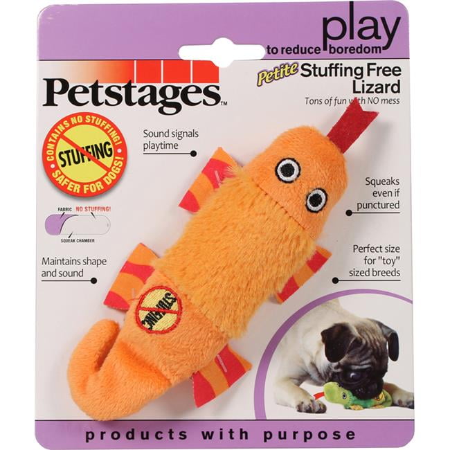 Petstages 066747 Stuffing Free Lizard Dog Toy Assorted, Petite