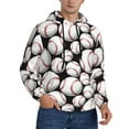 thumbnail image 2 of Pofeuu Cute Baseball Print Mens Casual Hooded Collar Drawstring Hoodies Pullover Sweatshirts Casual Long Sleeve Shirts-4X-Large, 2 of 7
