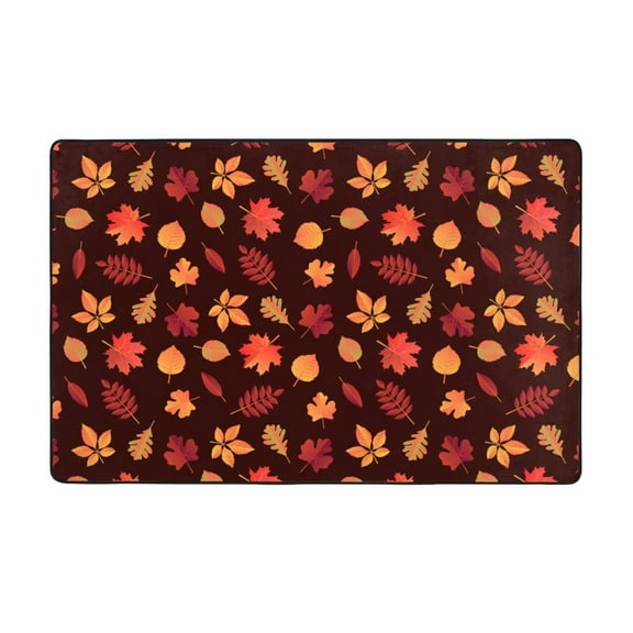 Area Rugs For Living Room Decor - Fall Maple Leaf Anti Slip Throw Washable Rugs 3x5 For Bedroom, Soft Indoor Carpet For Bedroom Living Room 60x39In