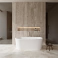 thumbnail image 2 of Ursula 67" Freestanding Bathtub in White with Floor Mounted Faucet, Drain and Overflow Trim in Brushe, 2 of 7