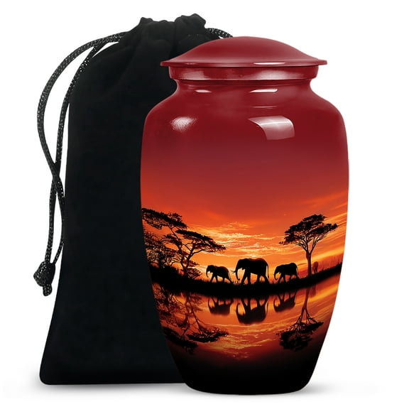 Elephant Cremation Urn For Ashes Adult Male, Large Funeral Urns For Ashes Women, Memorial Decorative Urns For Human Ashes Adult Female ( Size- 10 Inch 1 Pc )