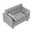 thumbnail image 2 of 55" Velvet Sofa, Elegant with Convenient Pockets, Clever Interpretation of The Three-In-One Conversion Art (Gray), 2 of 11
