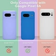 thumbnail image 2 of KOMI for Google Pixel 8a Case, Silicone Phone Case with 1 Screen Protector, Soft Anti-Scratch Microfiber Lining, Full Body Shockproof Slim Cover Support Wireless Charging, Blue, 2 of 5