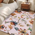 thumbnail image 4 of Pink Spring Floral Area Rugs 3'x5', Washable Small Throw Rugs for Living Room Bedroom, Summer Botanical Vintage Birds Indoor Outdoor Rug Non-Slip Low Pile Carpet Runner Reversible Floor Mats, 4 of 8
