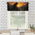 thumbnail image 3 of Leopard Kitchen Valance Curtain Rod Pocket Jungle Wild Animal Silhouette Jungle Sunset Window Treatment for Living Room Bedroom Bathroom 54 by 18 in, 1 Panel, 3 of 6