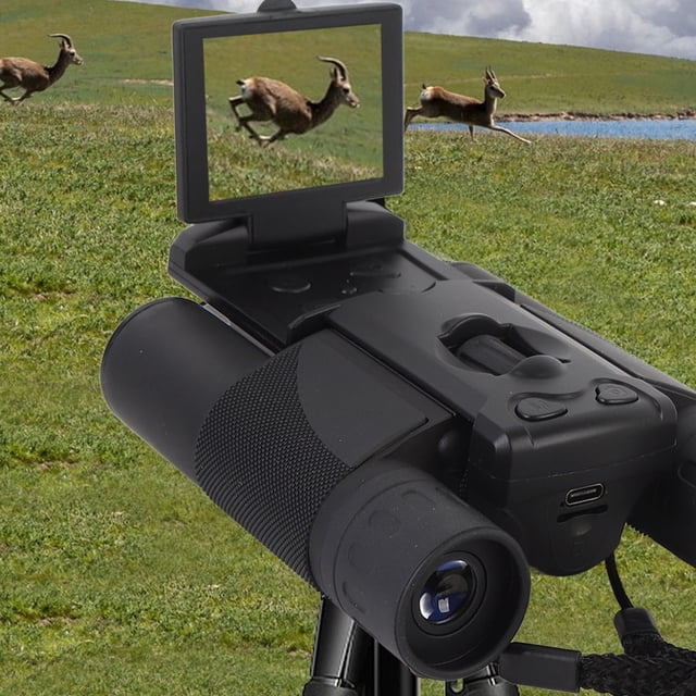 10x25 Binoculars with Camera, 2 Inch Display 48MP 2.5K Digital Binoculars for Adults, Built in TF Memory Card Video Photo Recoder for Bird Watching Hunting