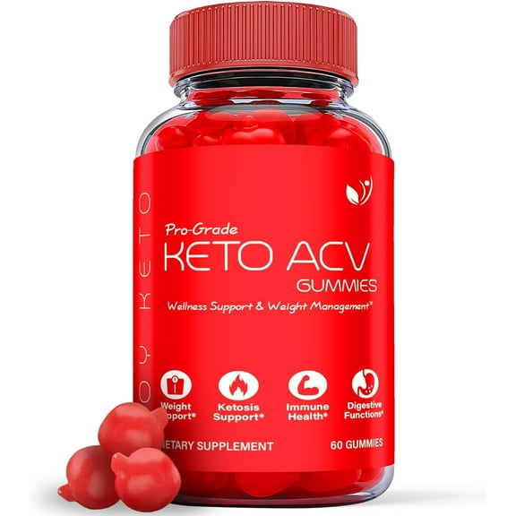 (1 Pack) Joy Keto Pro Grade Keto ACV Gummies - Apple Cider Vinegar Supplement for Weight Loss - Energy & Focus Boosting Dietary Supplements for Weight Management & Metabolism - Fat Burn - 60 Gummies