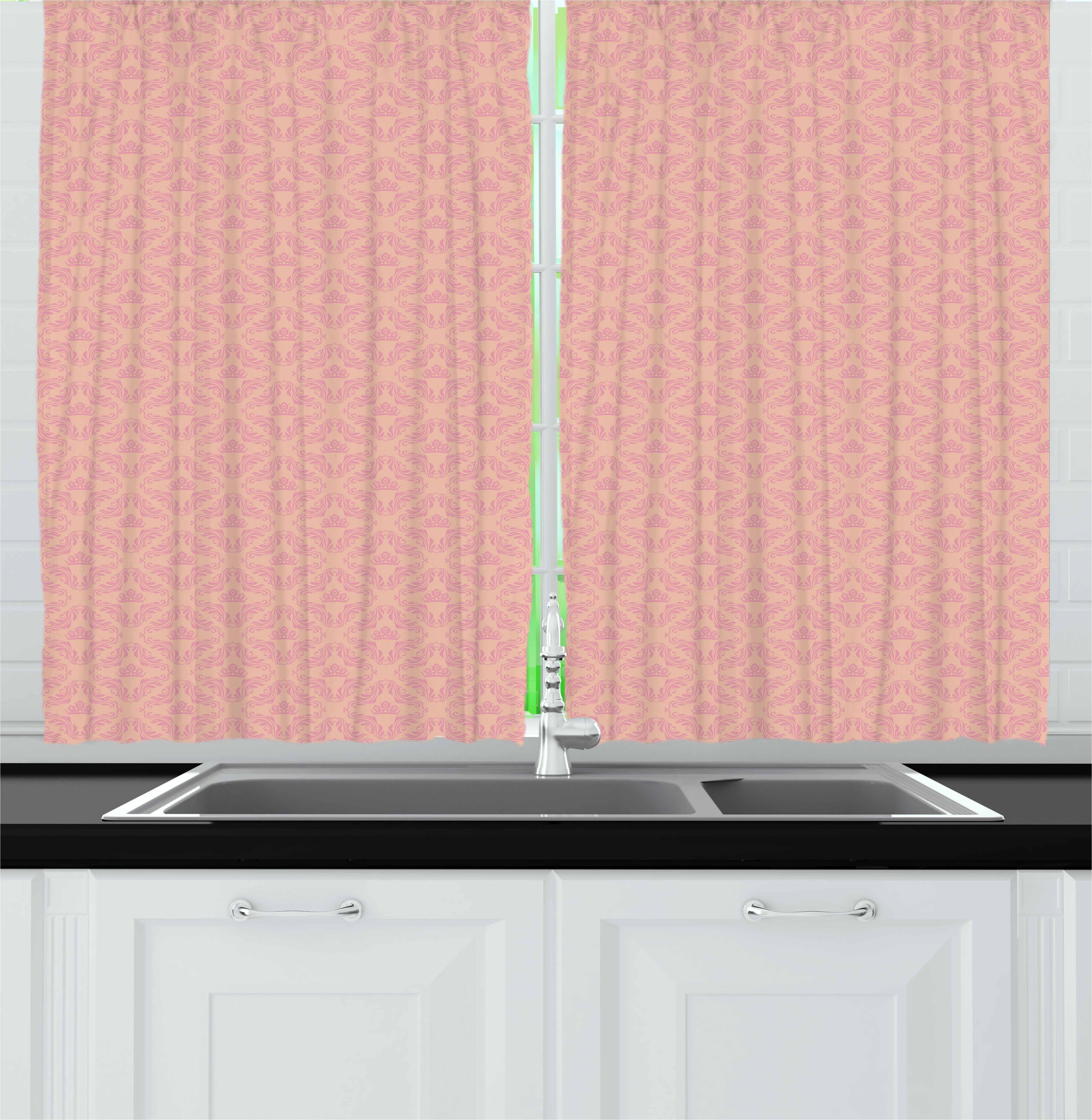 Peach Curtains 2 Panels Set, Abstract Background with Soft Color