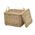 thumbnail image 4 of Kouboo Rattan Core Rectangular Storage Basket With Lid, Household Organizer Storage Box For Living Room, Dining Room, Natural, Large, 4 of 11