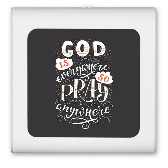 Plug in Dimmable LED Night Light with Dusk to Dawn Auto Sensor, Adjustable Brightness, Warm Light, Auto On/Off Nightlight for Bathroom, Hallway, Nursery, Bedrooms - God is Everywhere